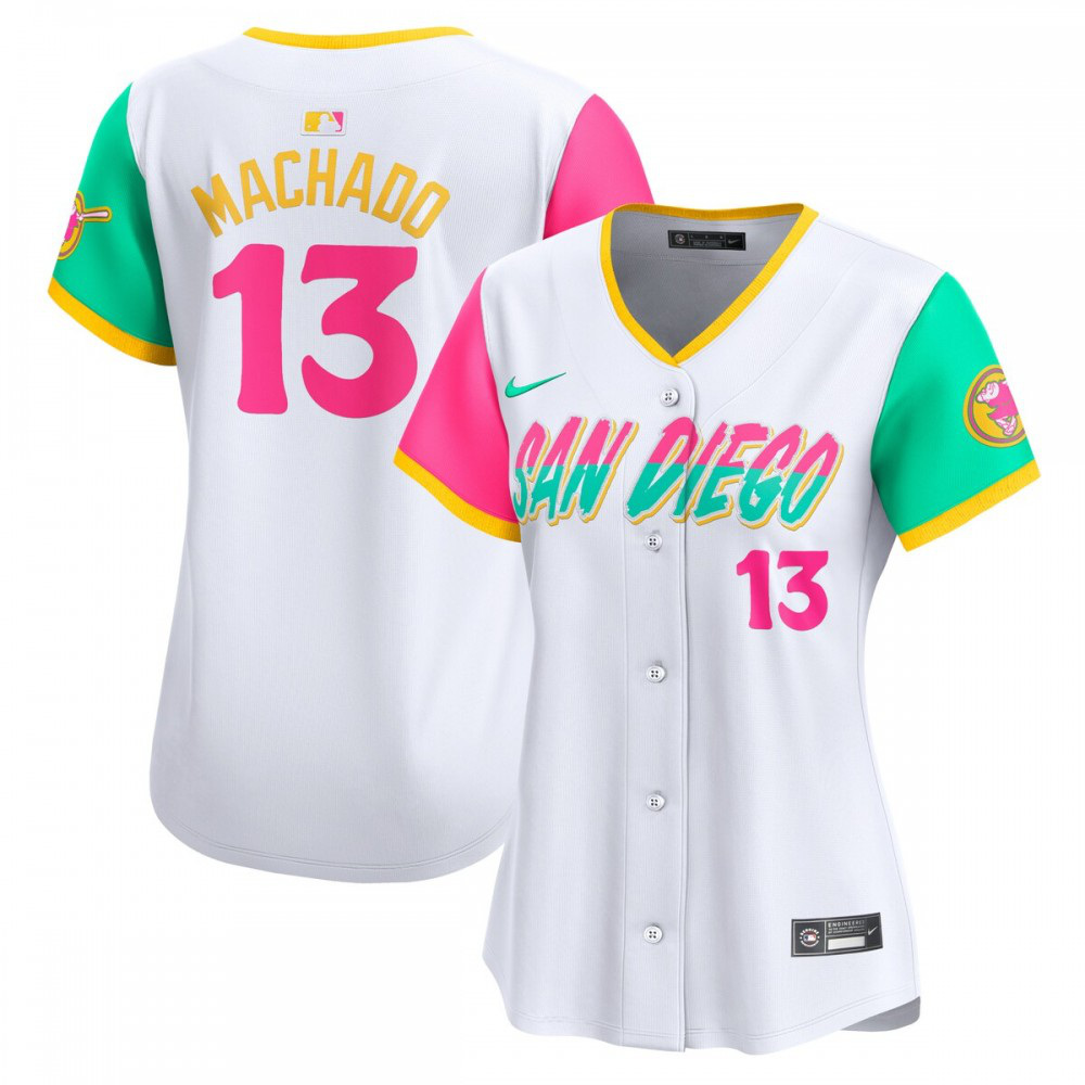 Manny Machado San Diego Padres Women's City Connect Limited Player Jersey - White-Pro Kit Vault | Brand New 26/27 Sports Jerseys